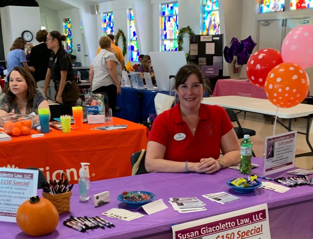 Attorney Susan Giacoletto at St. Ann's Church senior health fair